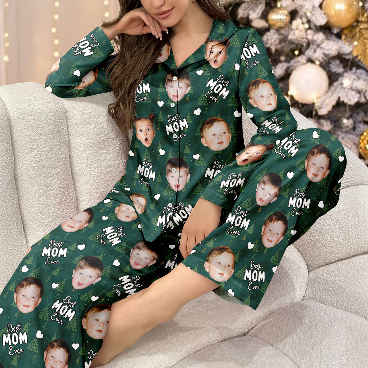 Custom Face Cute Best Dad Ever Christmas Pajamas LM32 895747