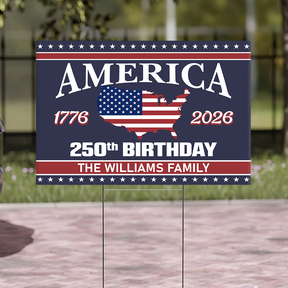 250 Years Of America Birthday 1776-2026 Garden Yard Sign HO82 894602