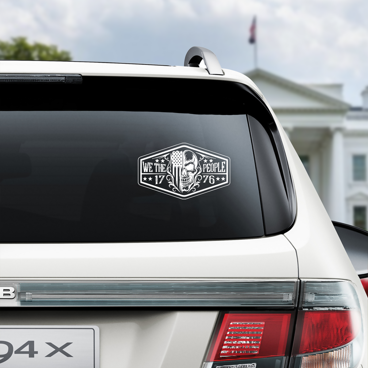 Patriotic We the People USA Flag Skull America 1776 Car Window Decal Sticker HA75 898966
