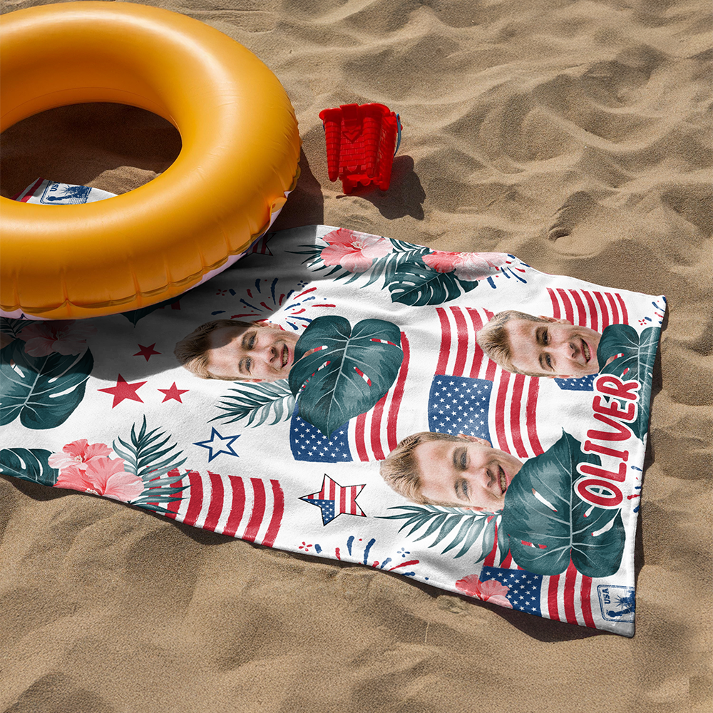Custom Independence Day Photo Beach Towel CH07 895800