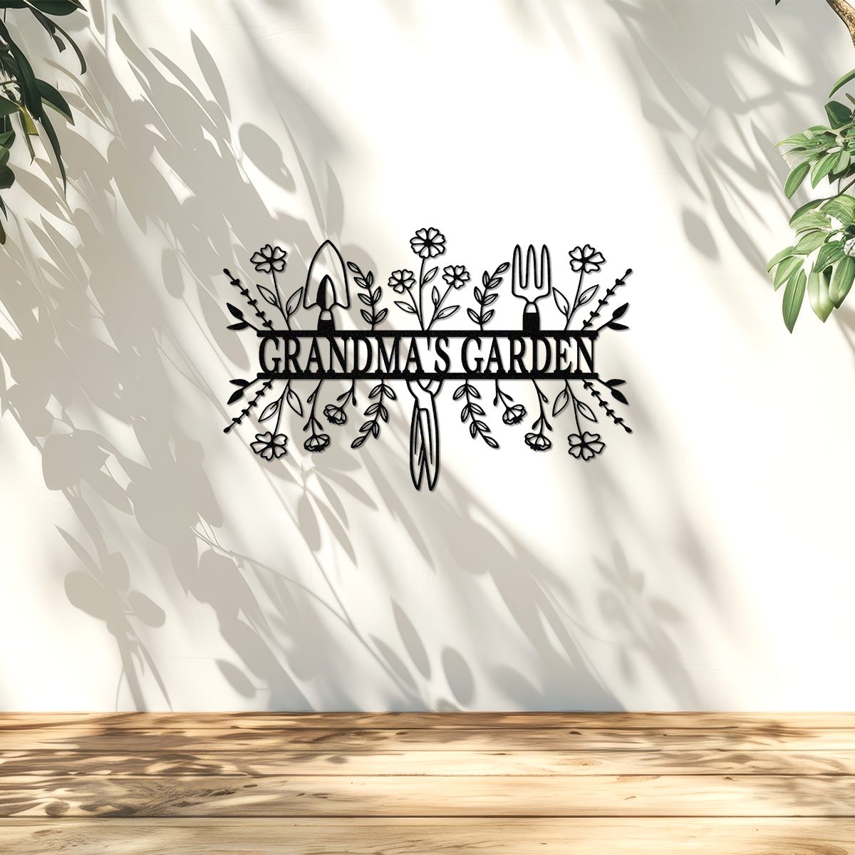 Custom Name Grandma's Garden Monogram Metal Sign Gift for Gardener, Metal Yard Decor LM32 899243