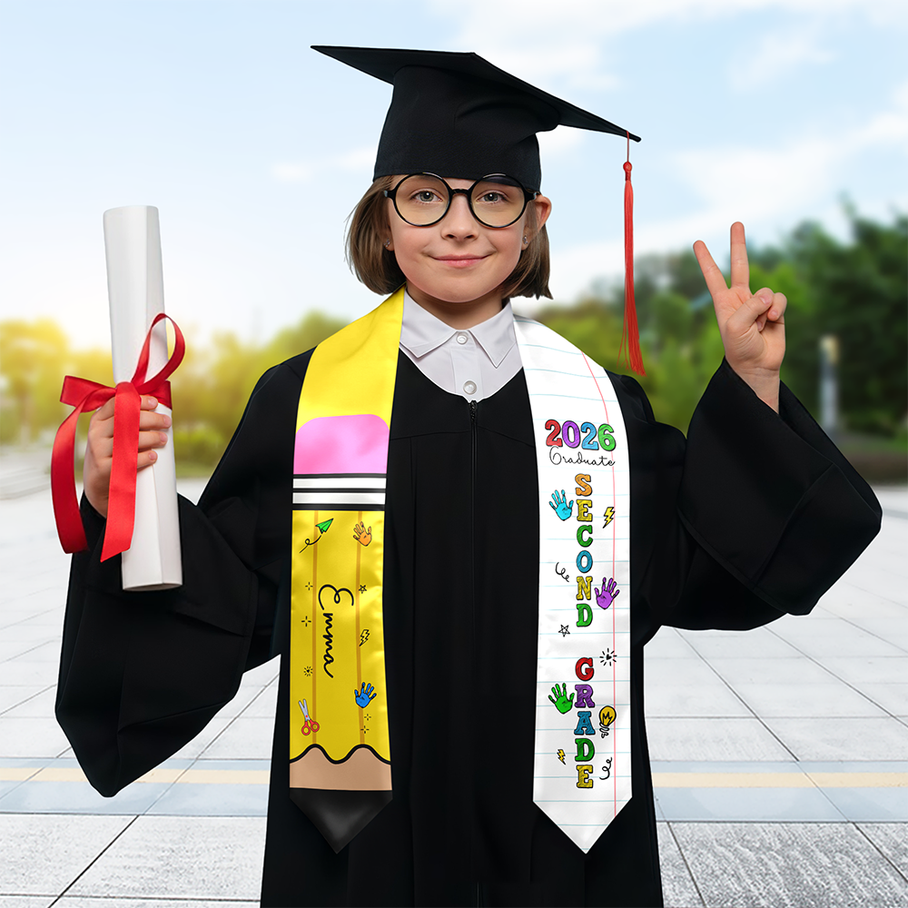 Custom Kid Name Pencil Graduation Kid Stole - Personalized Graduation Gift HO82 901636