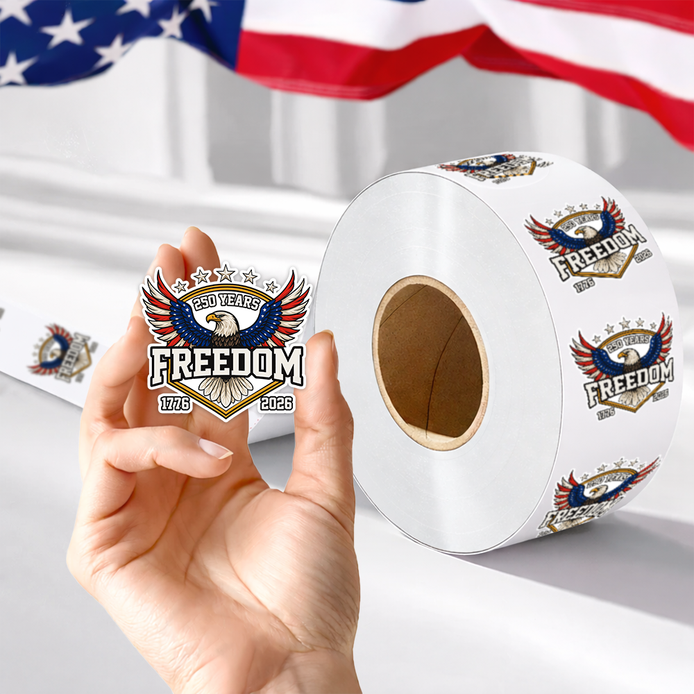America 250 Years of Freedom 1776–2026 Anniversary Roll Sticker HA75 920350