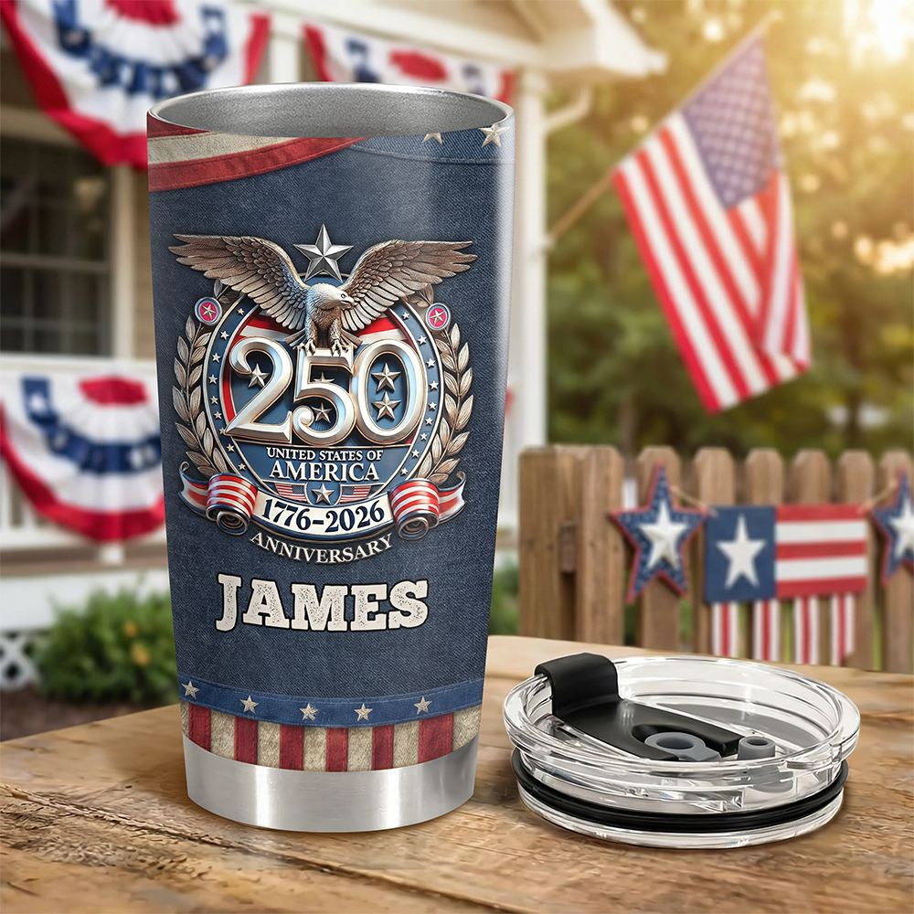 USA Eagles 250th Anniversary Semiquincentennial 1776-2026 Fat Tumbler CH07 910588