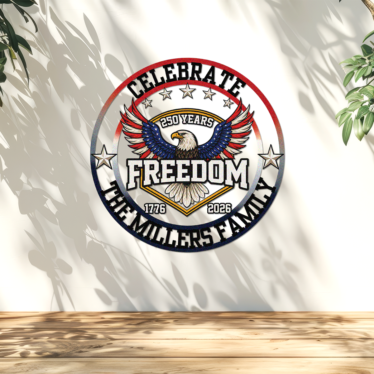 250 Years of Freedom America 1776–2026 Anniversary Monogram Metal Sign Patriotic Gift CH07 910416