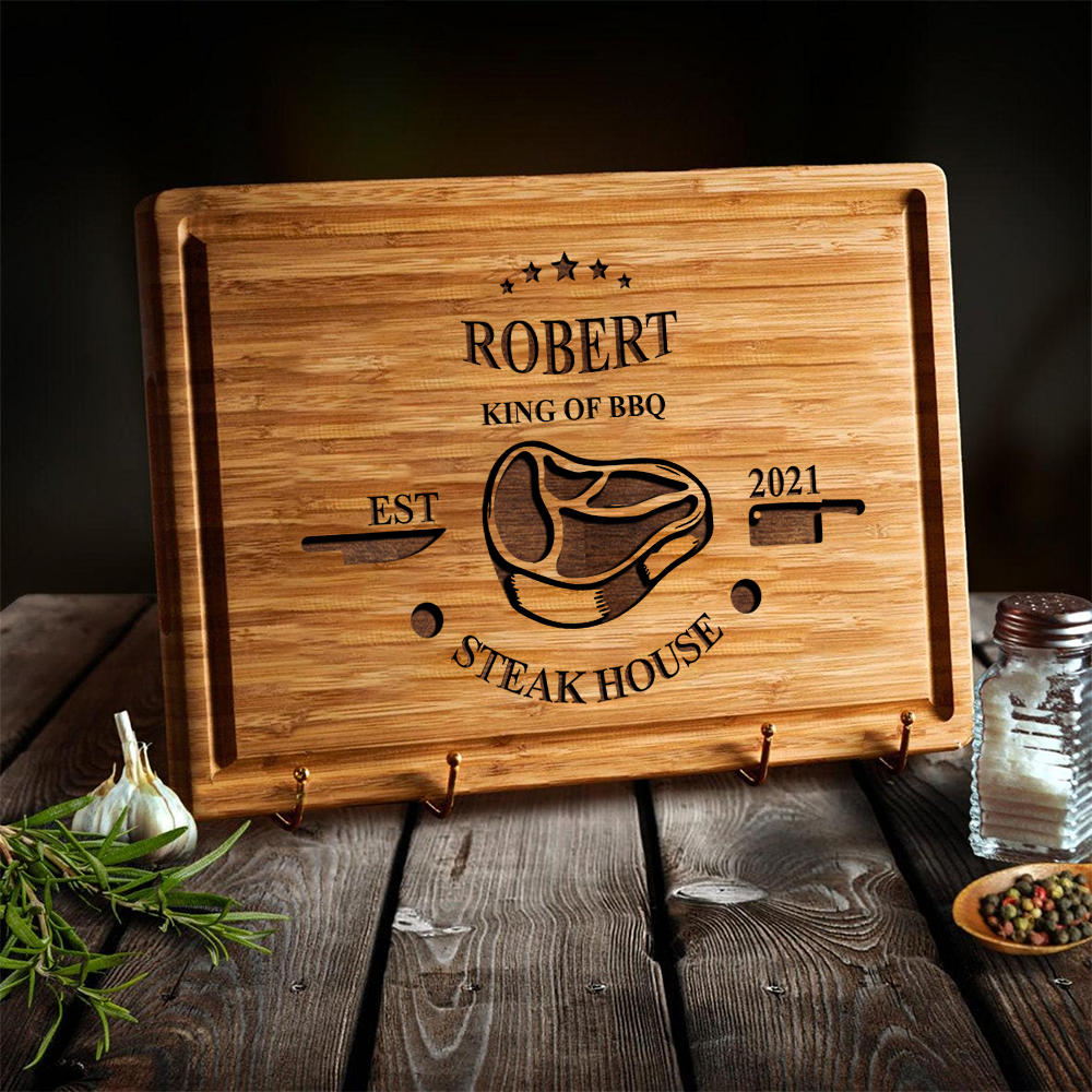 The Grillfather BBQ Engraved Cutting Board Personalized Gift For Father's Day HO82 893990