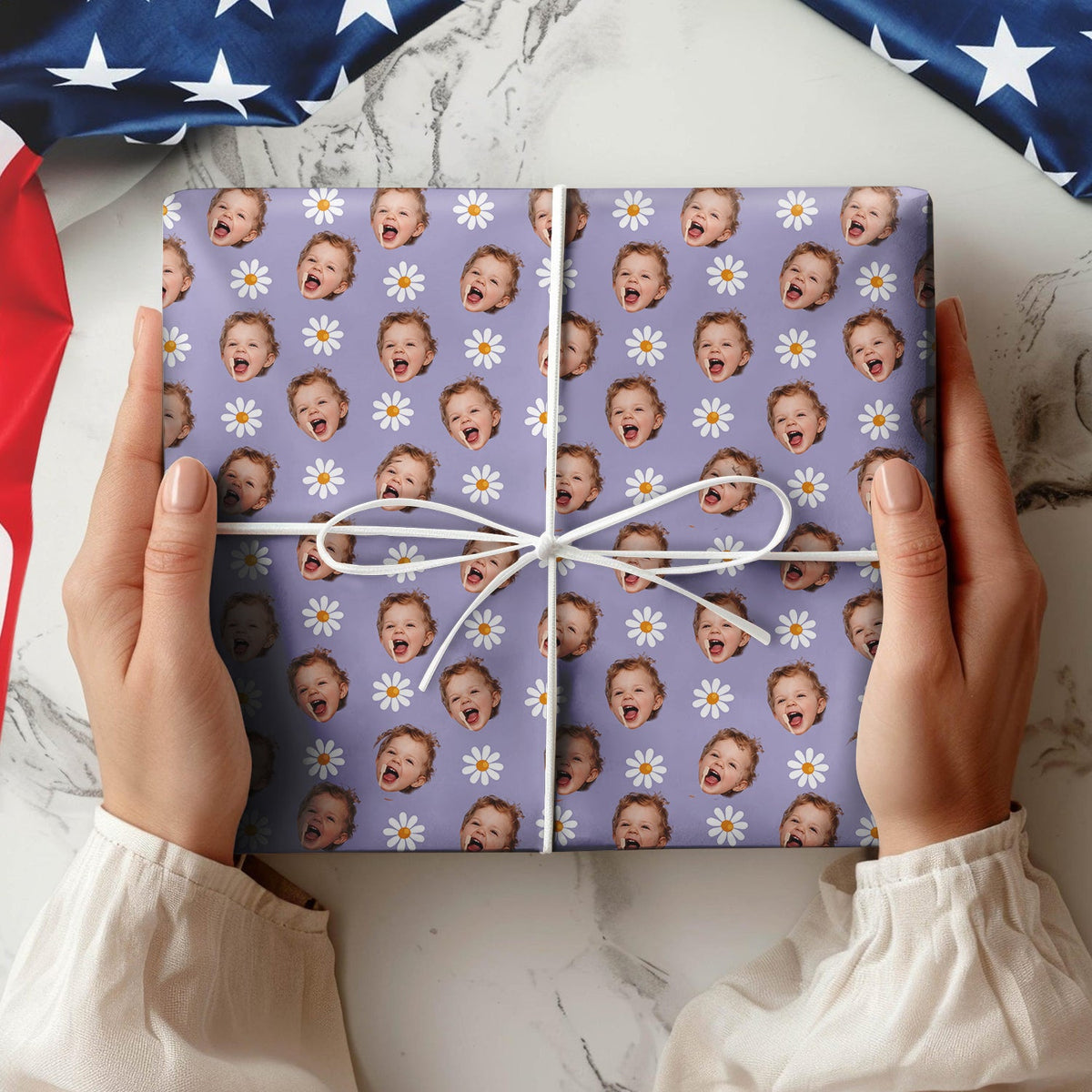 Custom Dog Photo With Icon Wrapping Paper TH10 896709