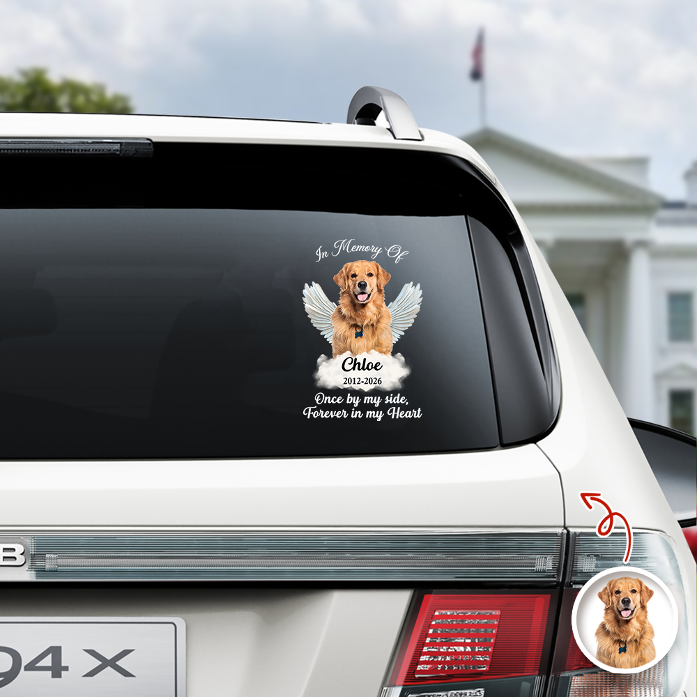 Custom Photo Dog Loss Memorial Car Window Decal Sticker CH07 910478