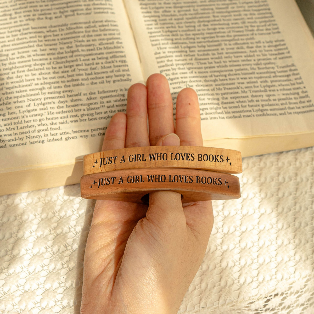 Just A Girl Who Love Books Personalized Engraved Book Page Holder CH07 899512