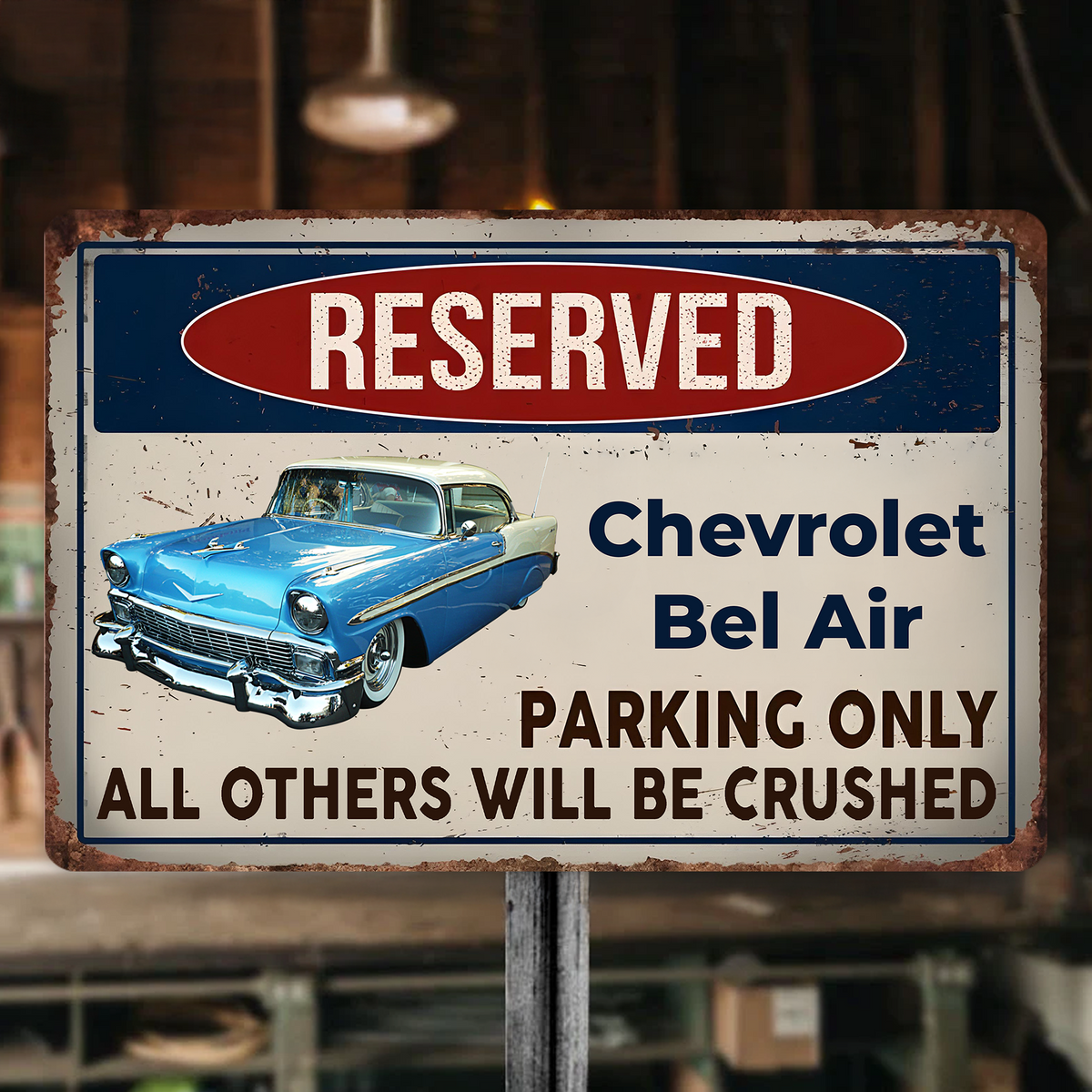 Custom Photo Reserved Parking Only All Others Will Be Crushed Car Metal Sign TH10 894237