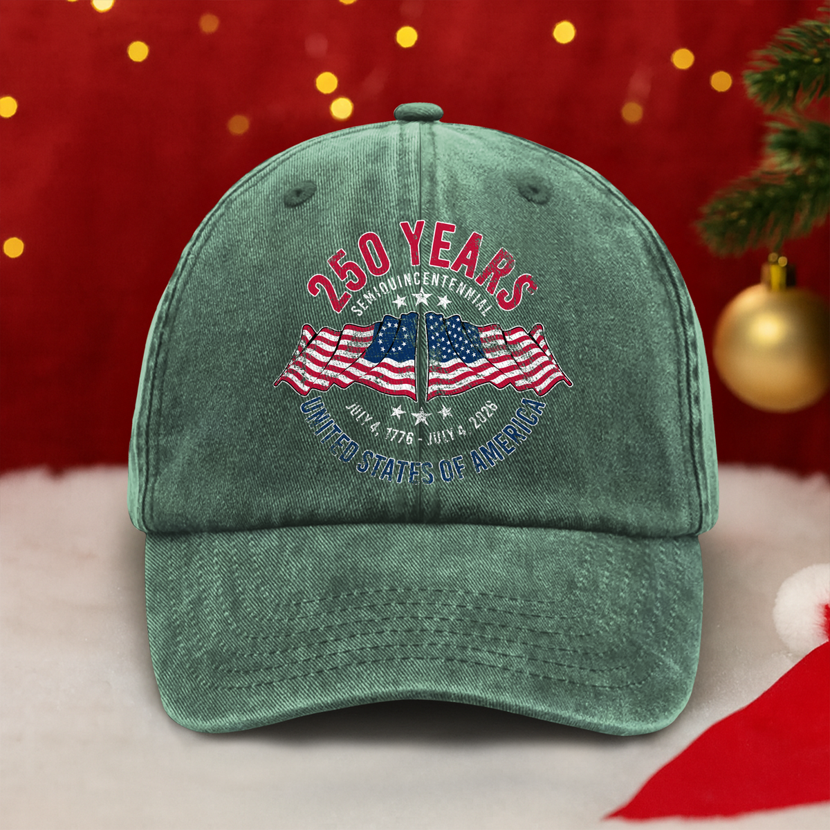 American 250 Years Semiquincentennial – Patriotic Gift 2026 Washed Denim Baseball Cap LM32 895263