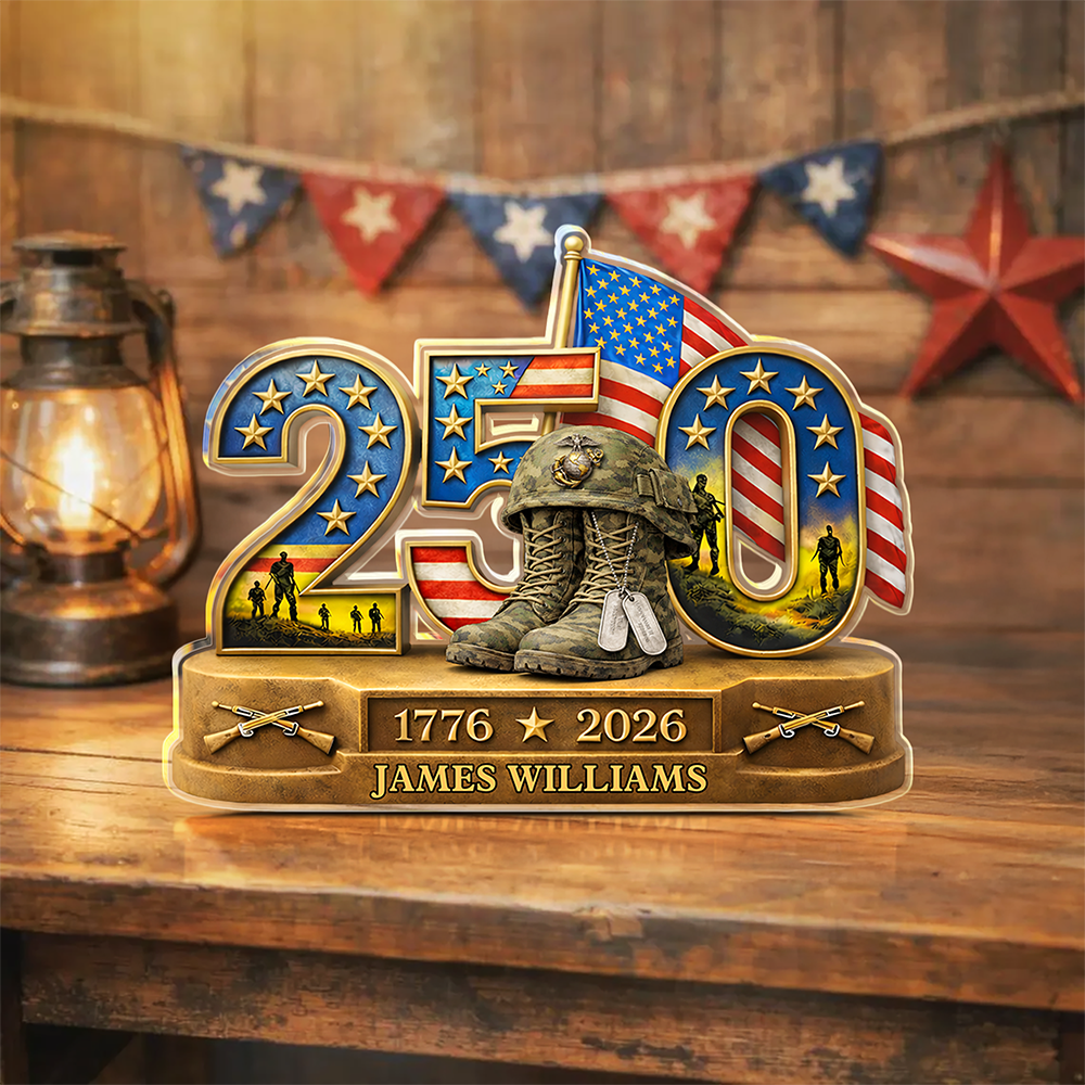 Personalized 250 Years Of Freedom 1776–2026 American Independence Acrylic Block Plaque - Veteran Gift, Patriotic Military Memorial Decor HO82 901890