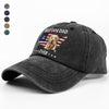 Custom Photo Best Dog Dad Ever US Flag 1776 - 2026 Washed Denim Baseball Cap HA75 921356