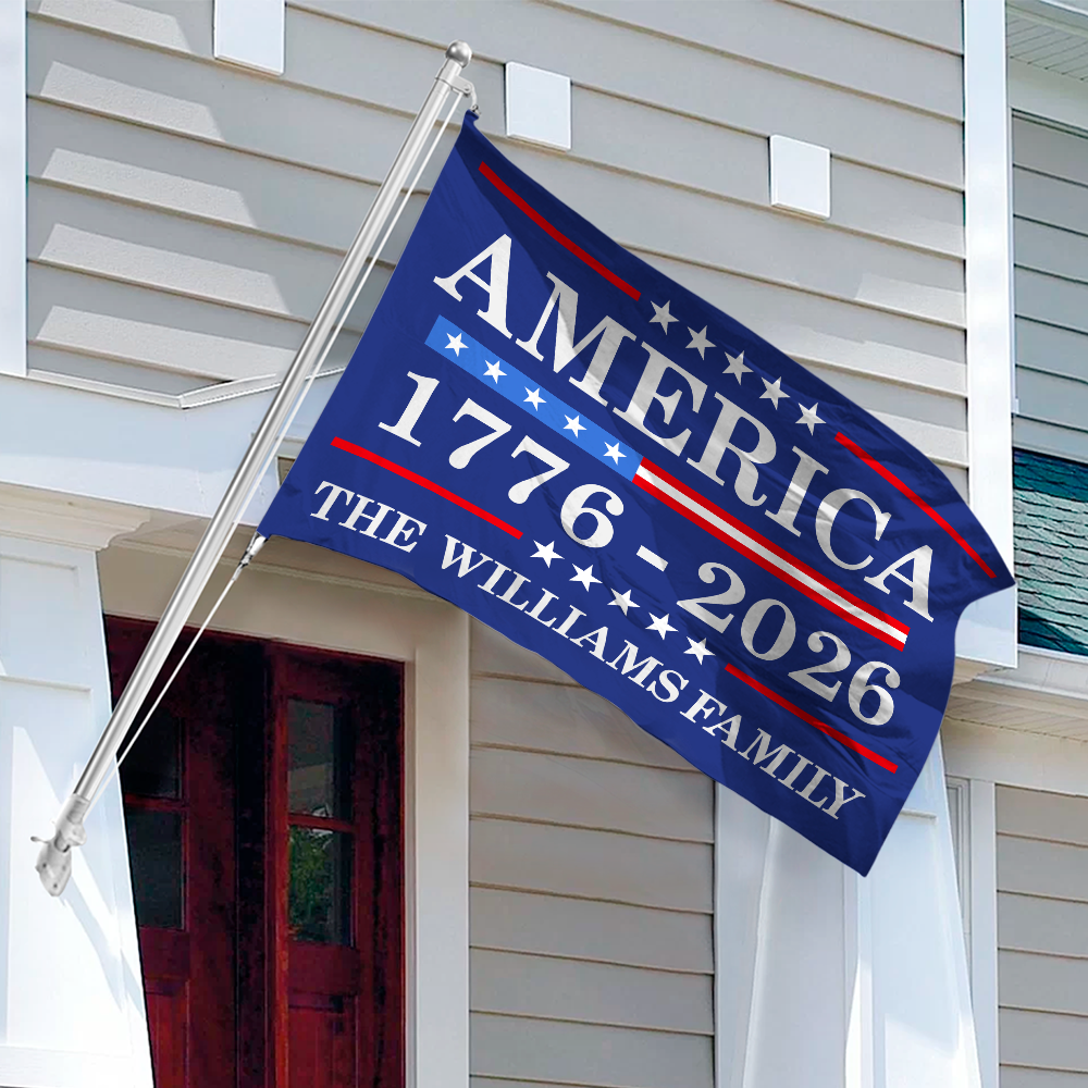 Personalized Family Name 250th Birthday Flag America Anniversary Banner House Flag HA75 898816