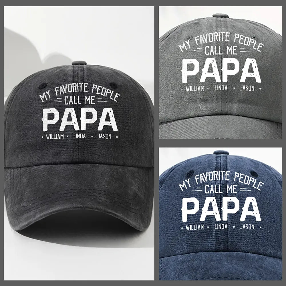 Custom My Favorite People Call Me Hat, Pigment Dyed Unstructured Baseball Cap, Personalize, Custom Text, Custom Hat, More Color Options 515341