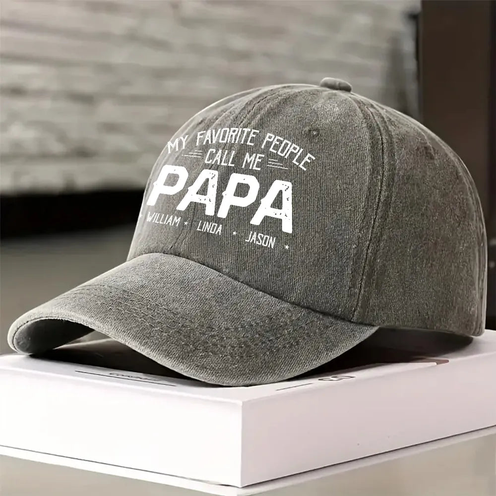 Custom My Favorite People Call Me Hat, Pigment Dyed Unstructured Baseball Cap, Personalize, Custom Text, Custom Hat, More Color Options 515341