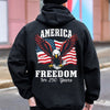 America 250 Years of Freedom Patriotic Eagle Flag Back Side Dark Shirt HA75 897334
