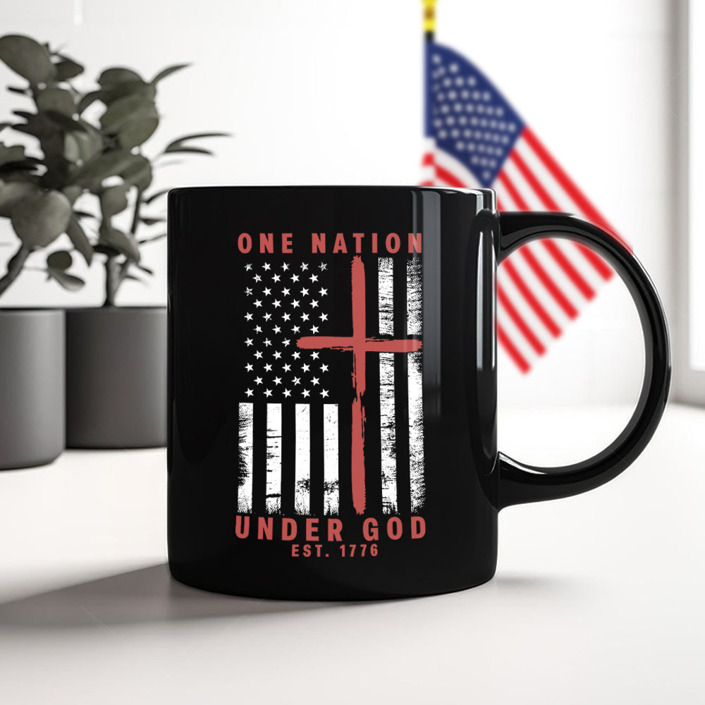 One Nation Under God Est. 1776 Black Mug LM32 895451