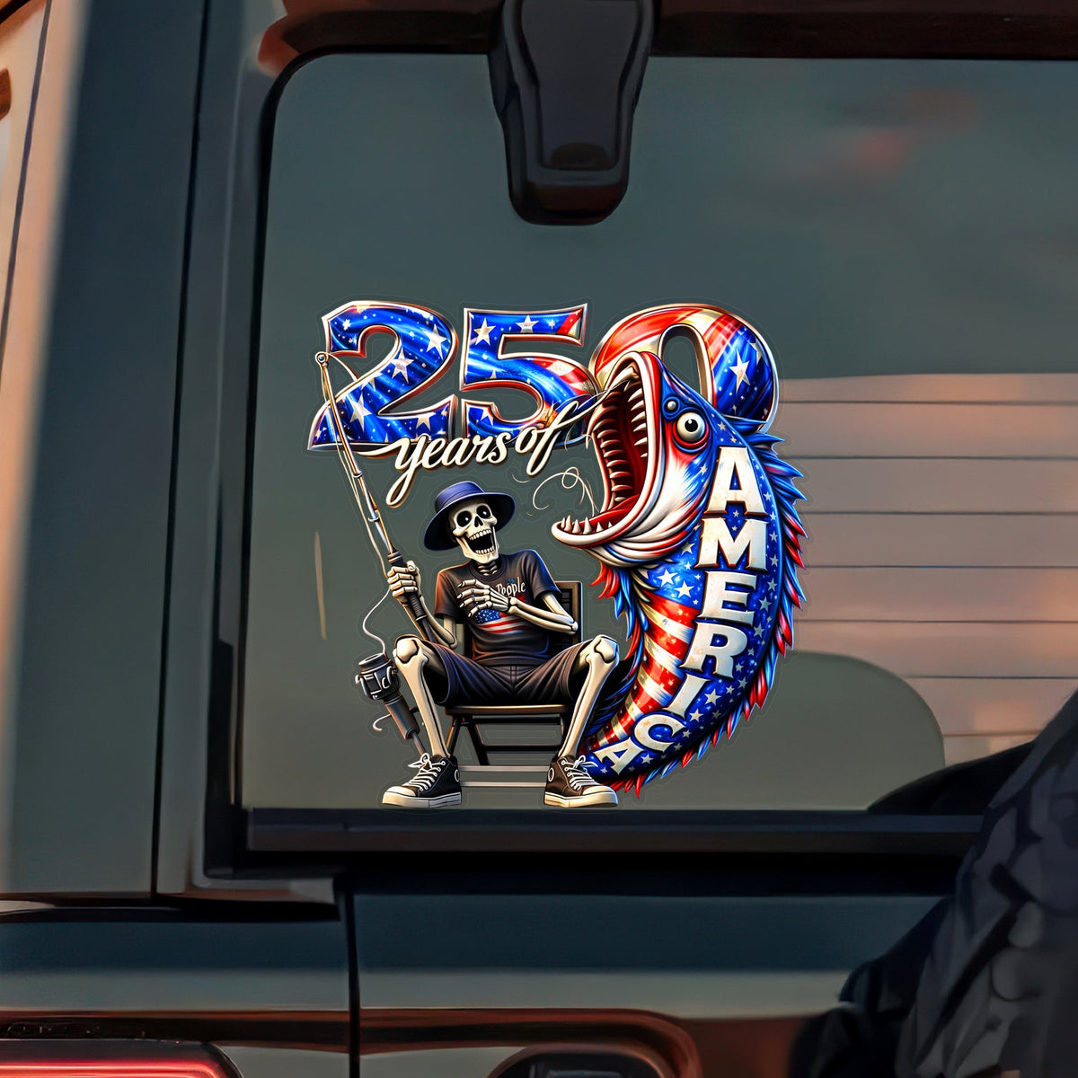 We The People Fisherman 250 Years Of Freedom Car America Window Decal Sticker LM32 899195