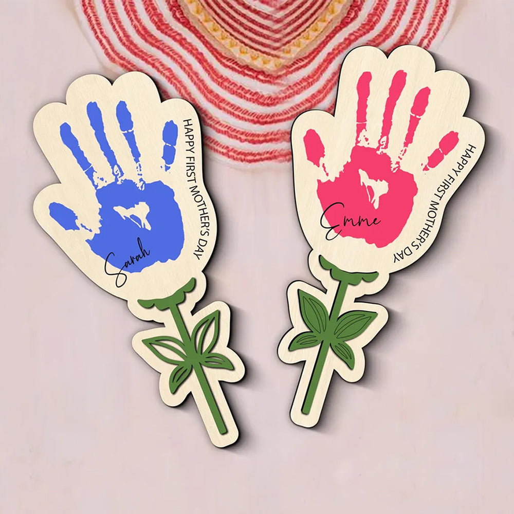 Personalized Happy First Mother's Day 2-Layered Wooden Handprint TH10 169007