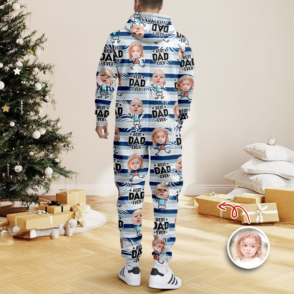 Custom Photo Best Dad Grandpa Ever - Personalized Onesie Pajamas LM32 897265