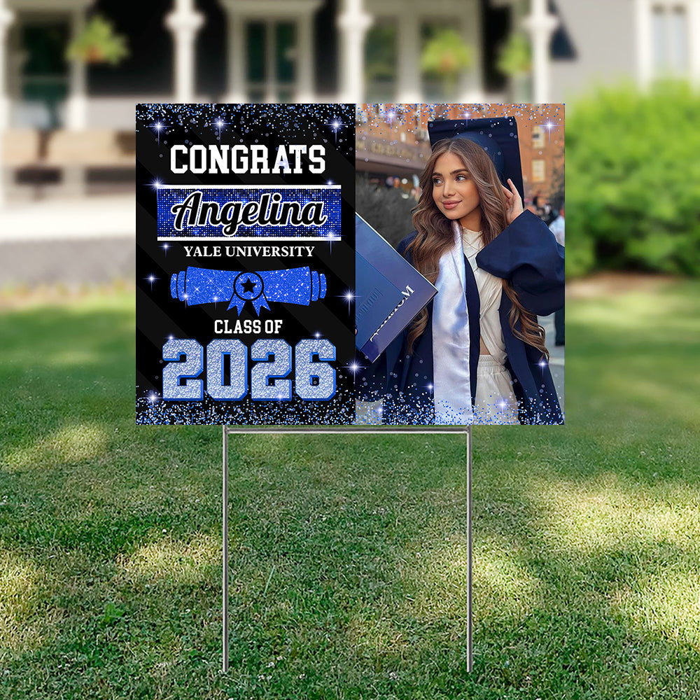 Custom Photo Congrats Class of 2026 Graduation Yard Sign CH07 910734
