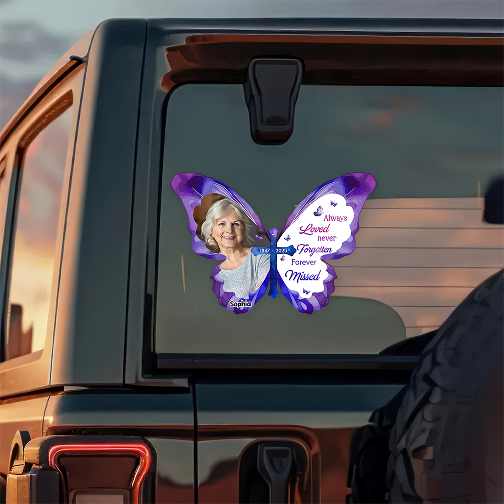 Custom Photo Always Loved Never Forgotten Forever Missed Memorial Car Window Decal Sticker HO82 901102