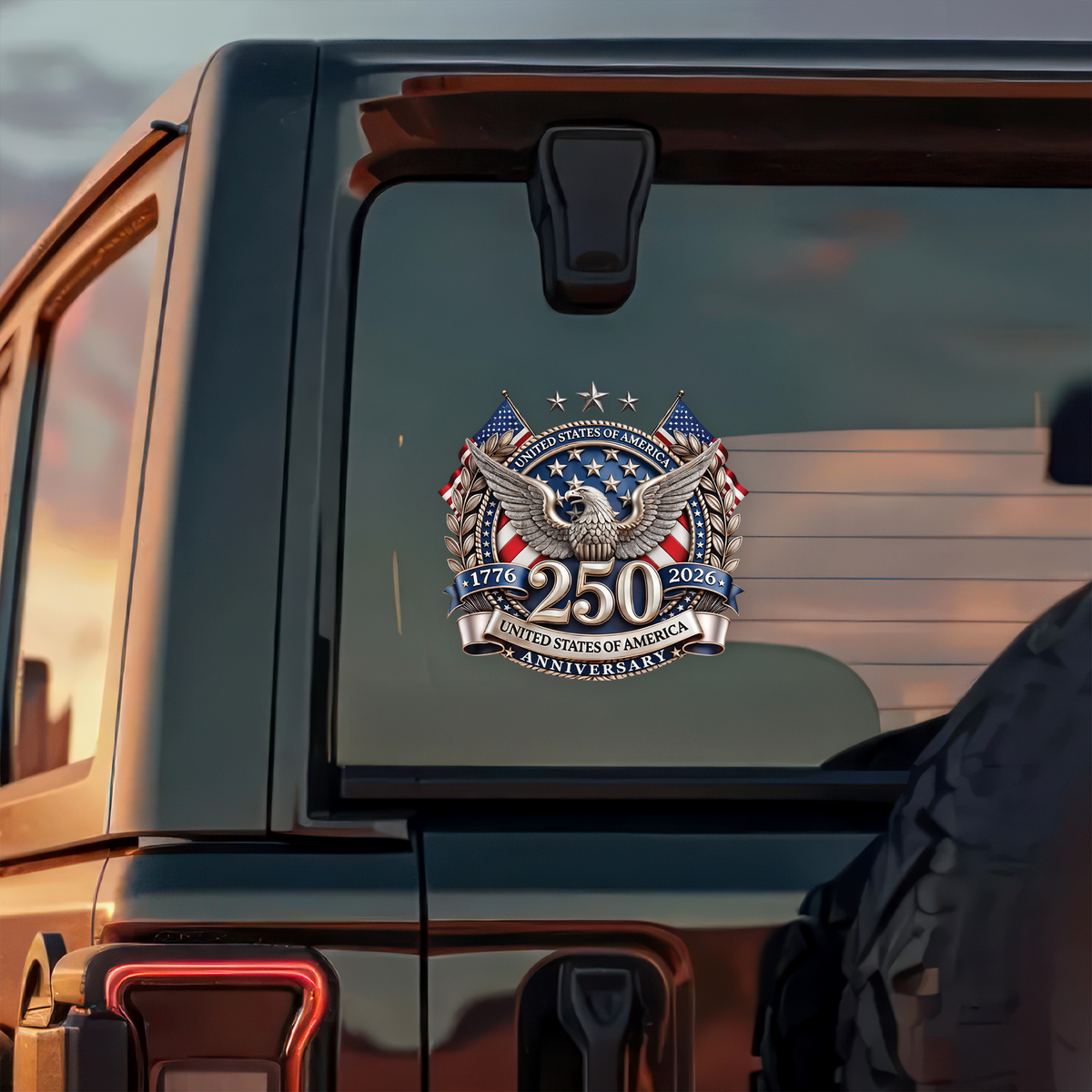 USA 250th Anniversary, 1776-2026 America 250 Emblem Semiquincentennial Car Window Decal Sticker HO82 900954