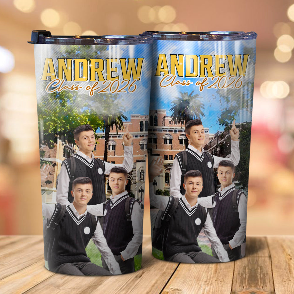 Custom Photo Senior Portrait Retro Style Tumbler N304 889755