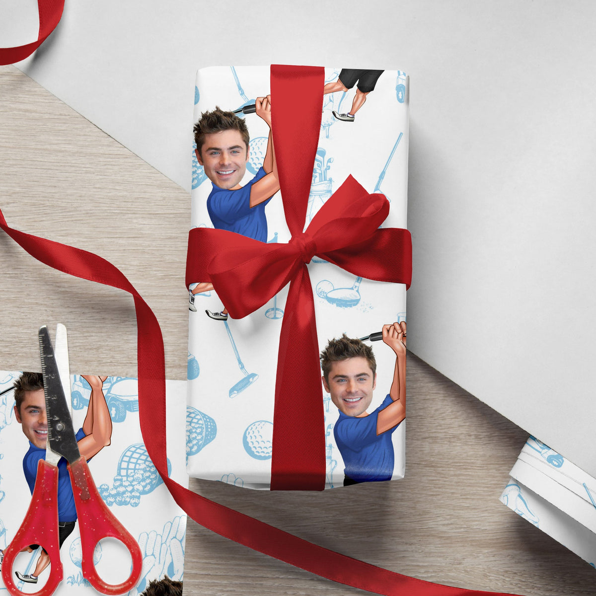 Custom Funny Golfer Photo Wrapping Paper Unique Gift LM32 893833