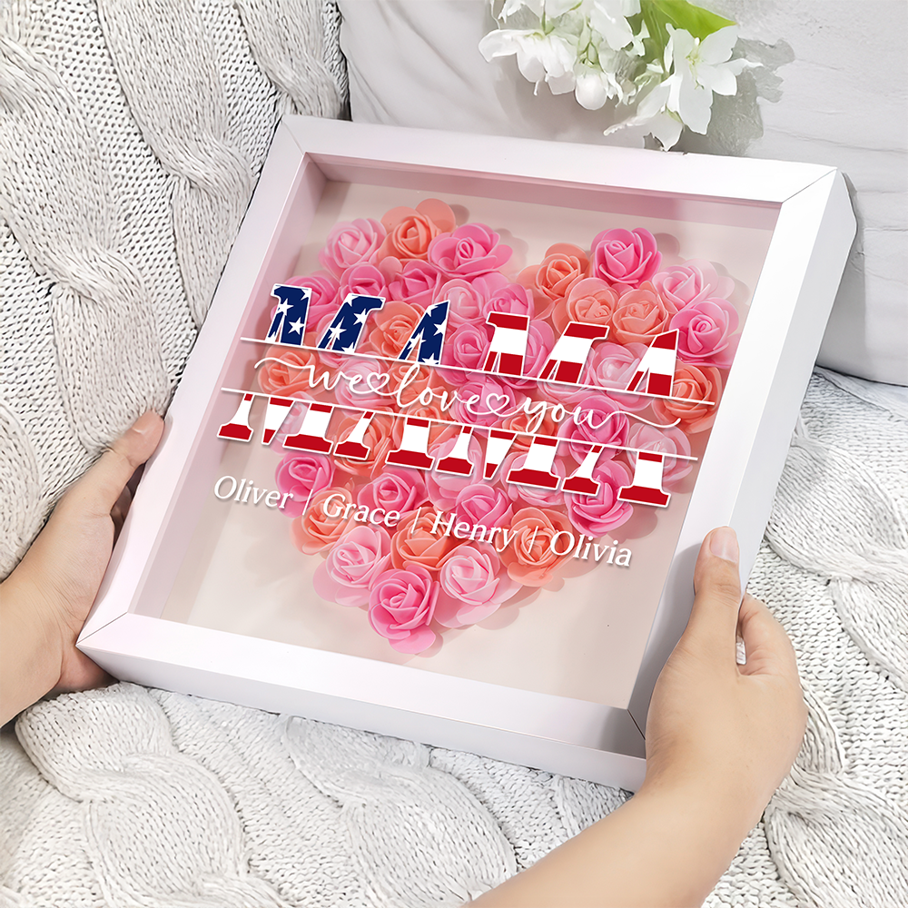 We Love You Mom Personalized Flower Shadow Box HA75 920394