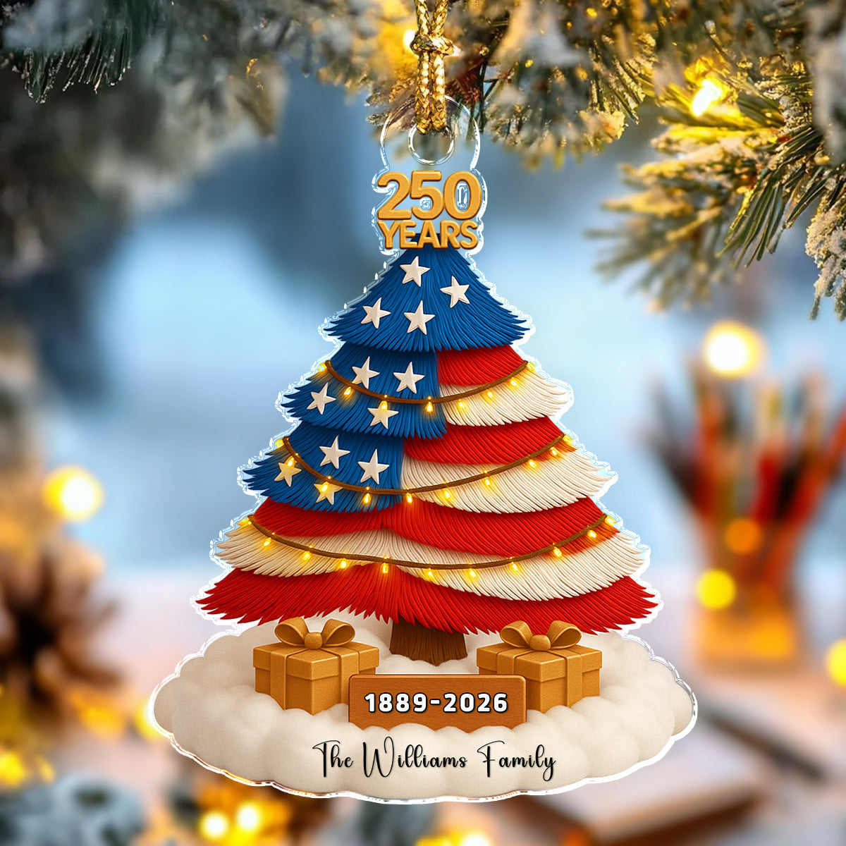 Custom Family Name Acrylic Ornament 250 Years of The United States TH10 896555