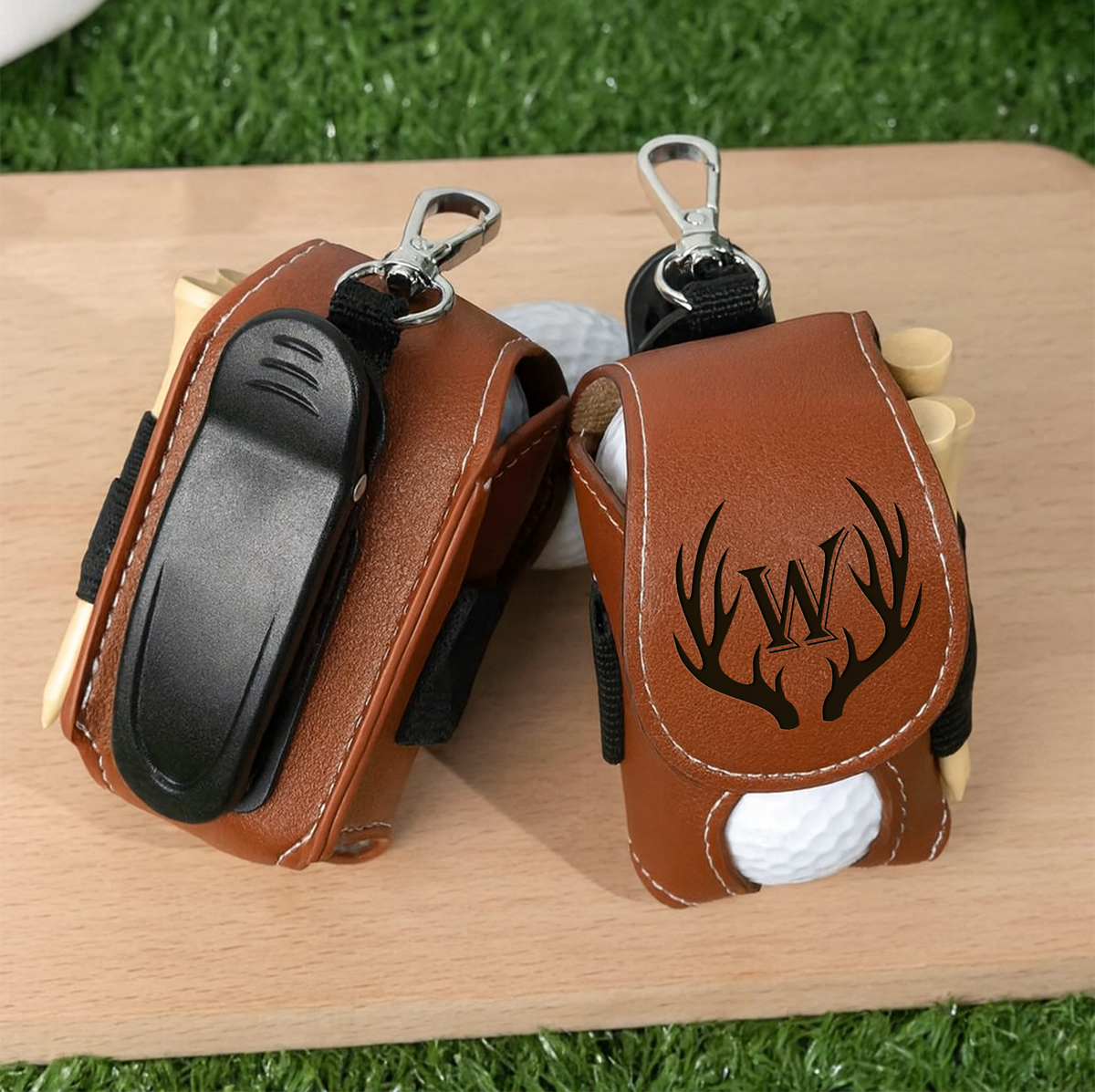 Custom Name Golf Lovers Leather Golf Ball Bag Gift For Golf Player CH07 899856