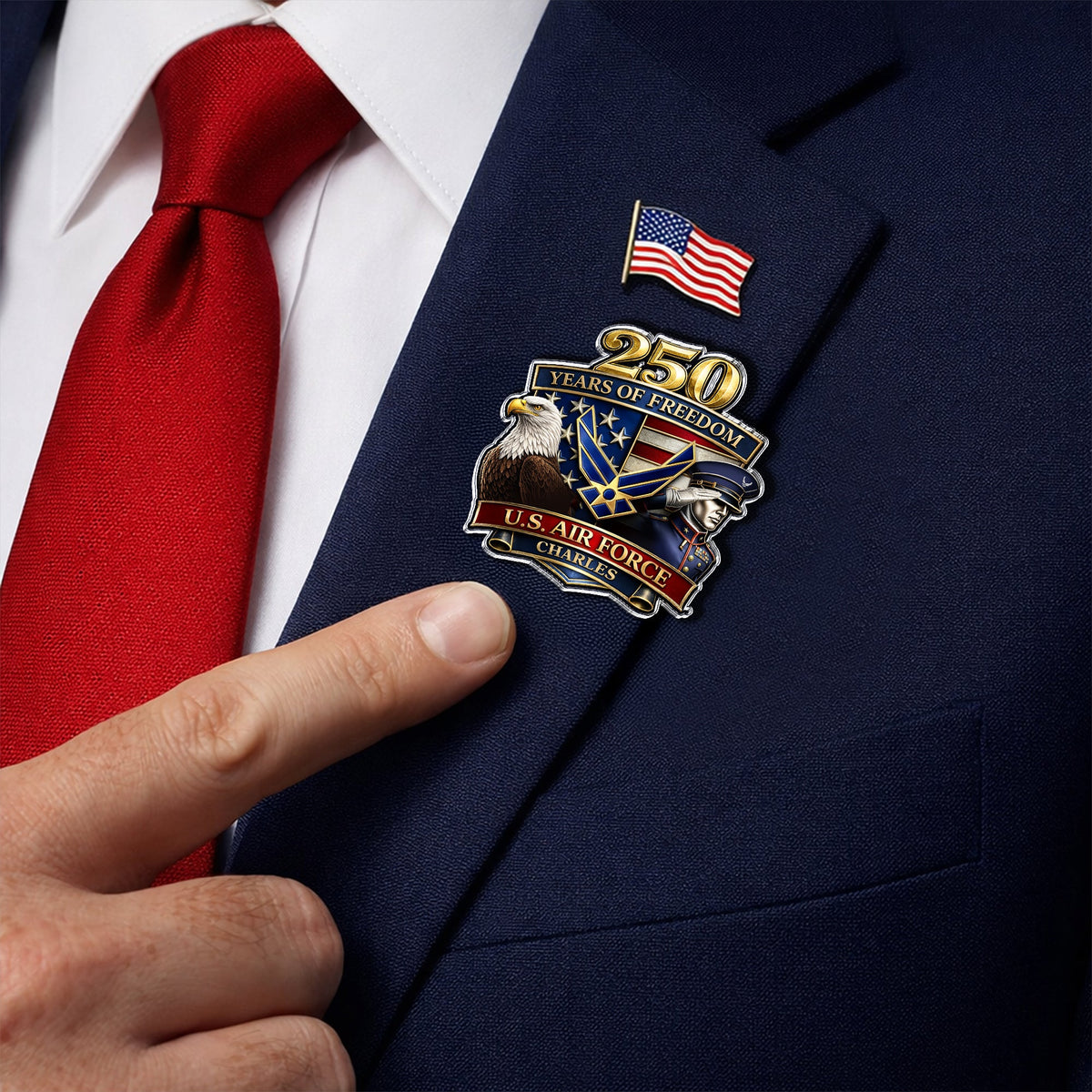 Personalized Military Branch 250 Years Of Freedom 1776–2026 Acrylic Pin - Patriotic Military Memorial Gift HO82 901934