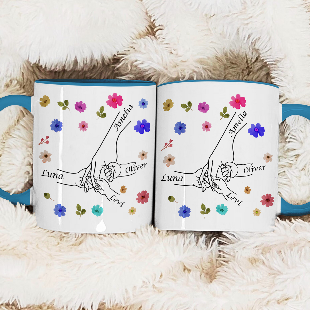 Personalized Mom Holding Kids Hands Mug Gift For Mom LM32 899121