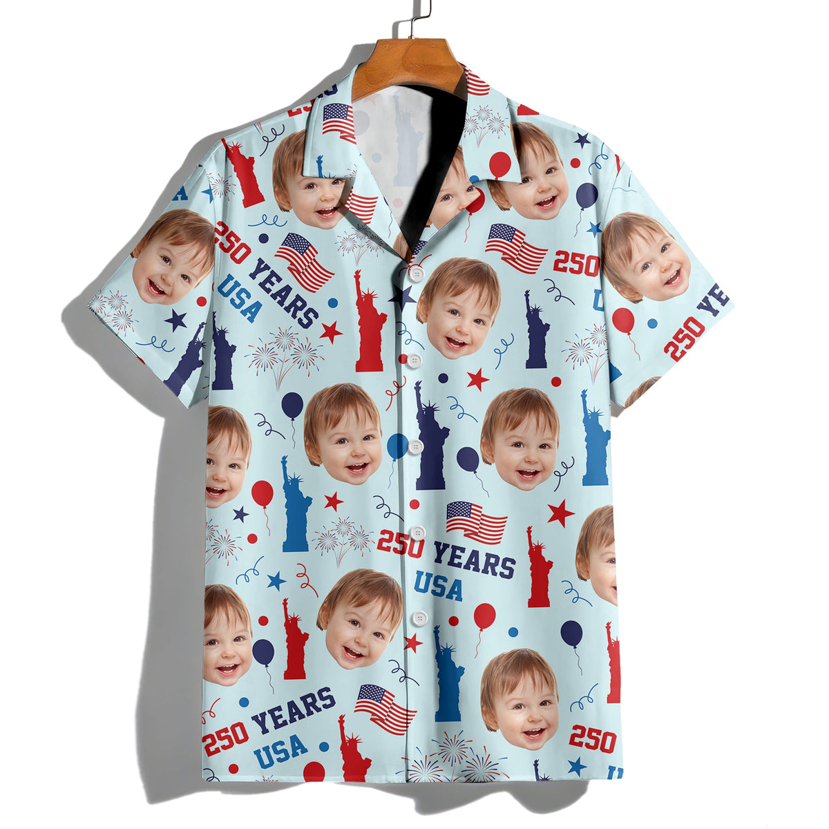 Custom Face Photo 250 Years USA Hawaiian Shirt Patriotic Summer Gift LM32 668907