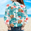 Custom Pet Photo Tropical Blouse Shirt Pet Lover Summer Gift TH10 170161