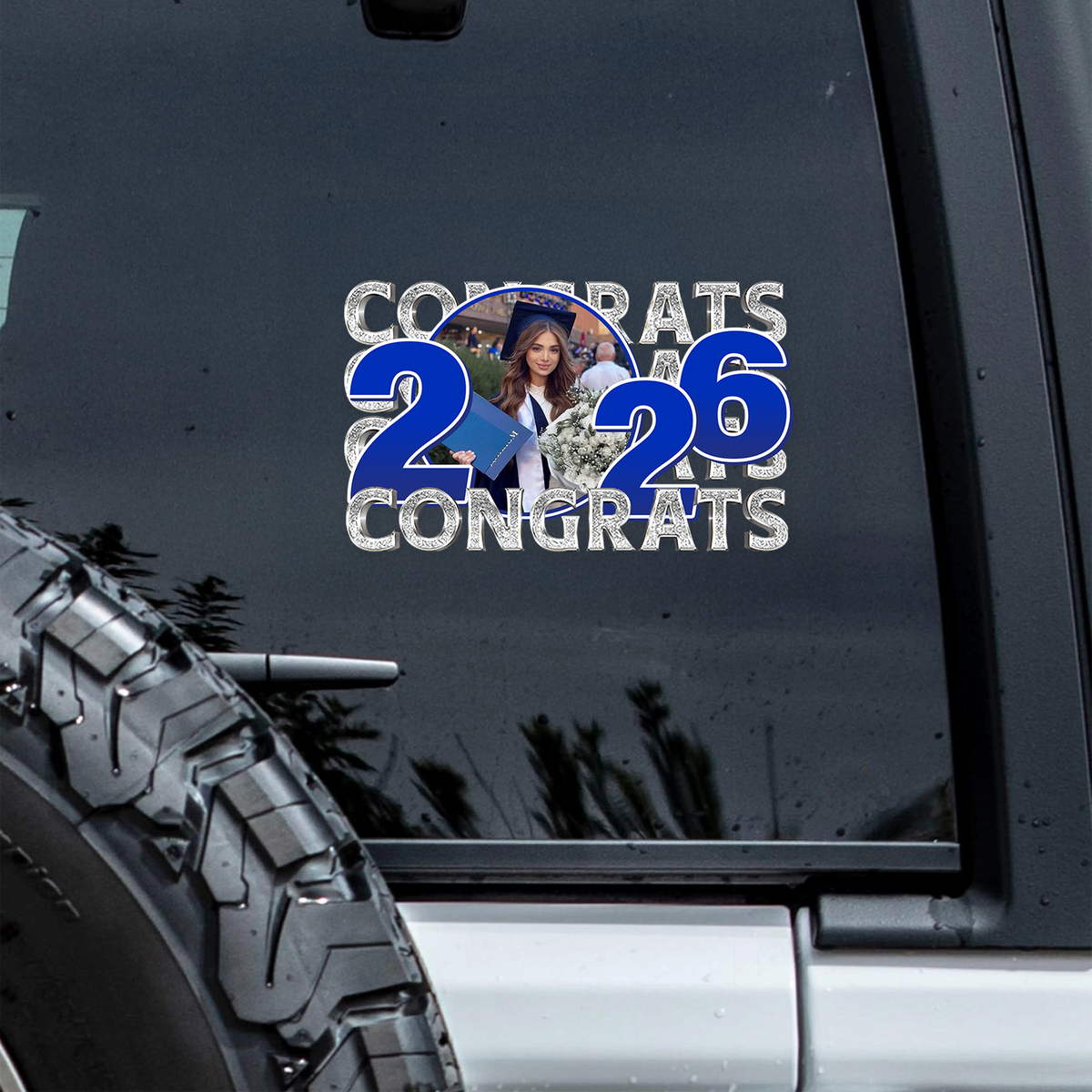 Custom Photo Congrats Class Of 2026 Graduation Car Window Decal Sticker HA75 920072