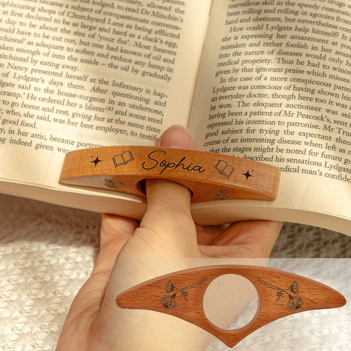 Custom Name Engraved Book Page Holder - Personalized Christmas Bookish Gifts For Book Lovers, Bookworms, Readers CH07 899516