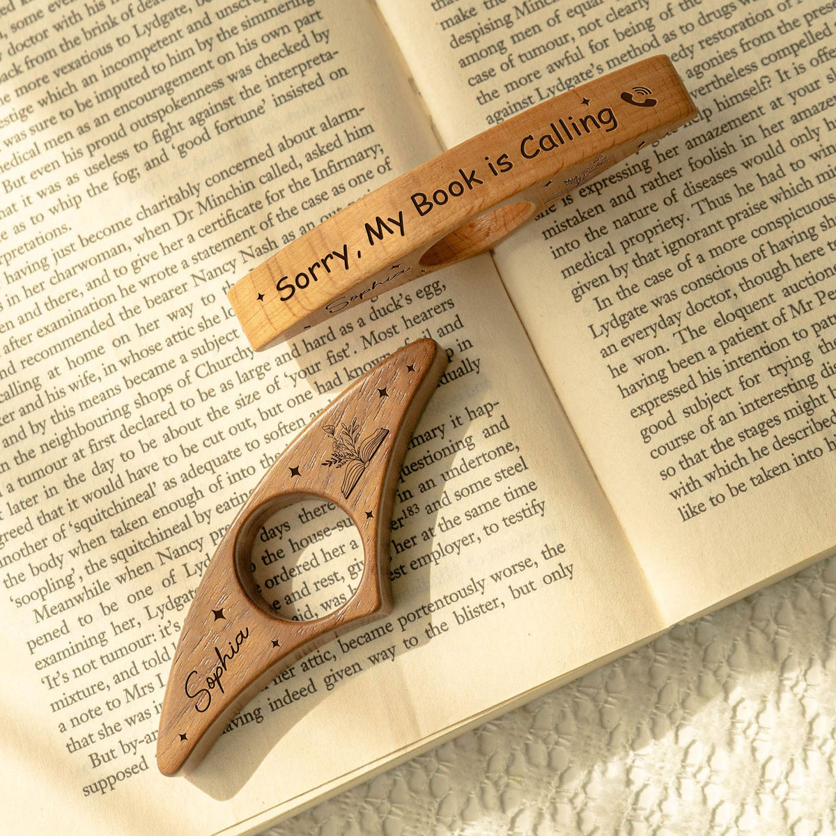 Sorry, My Book is Calling Personalized Engraved Book Page Holder Funny Gifts For Book Lovers CH07 899558