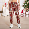 Custom Cute 3D Dog Face Bow Paw Prints Sweatpants For Dog Lovers LM32 897155