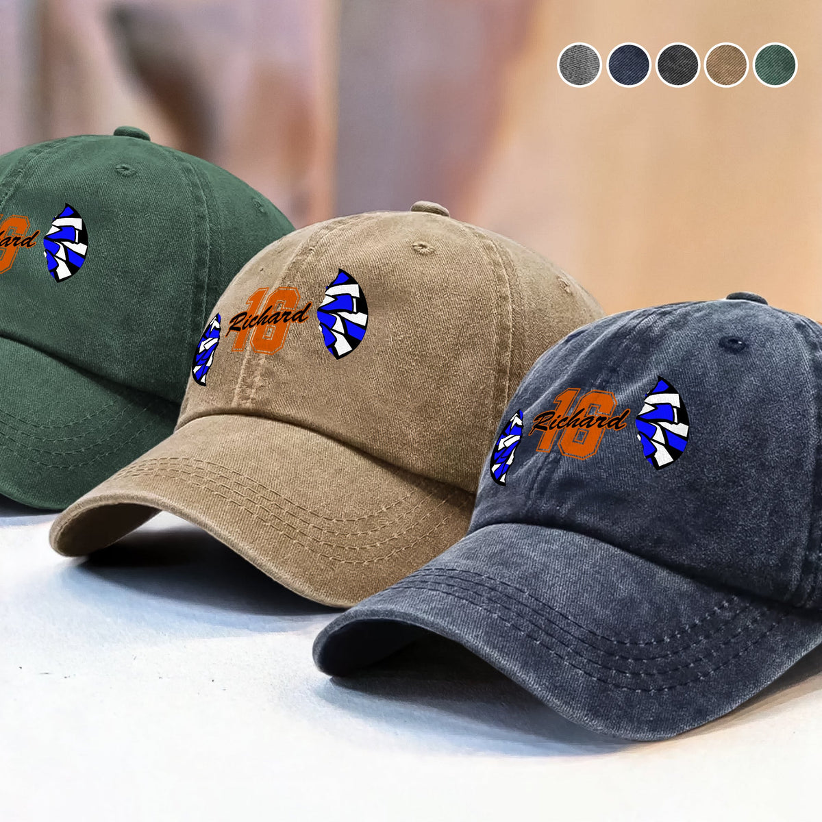 Personalised Cracked Ball Sports Classic Peak Washed Baseball Denim Cap LM32 893979