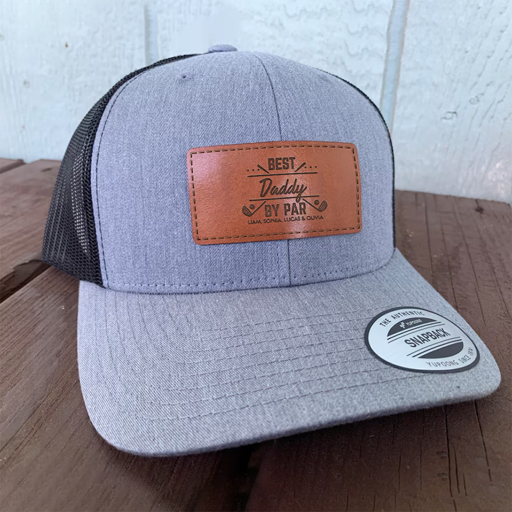Custom Name Best Dad By Par Leather Patch Cap TH10 898151