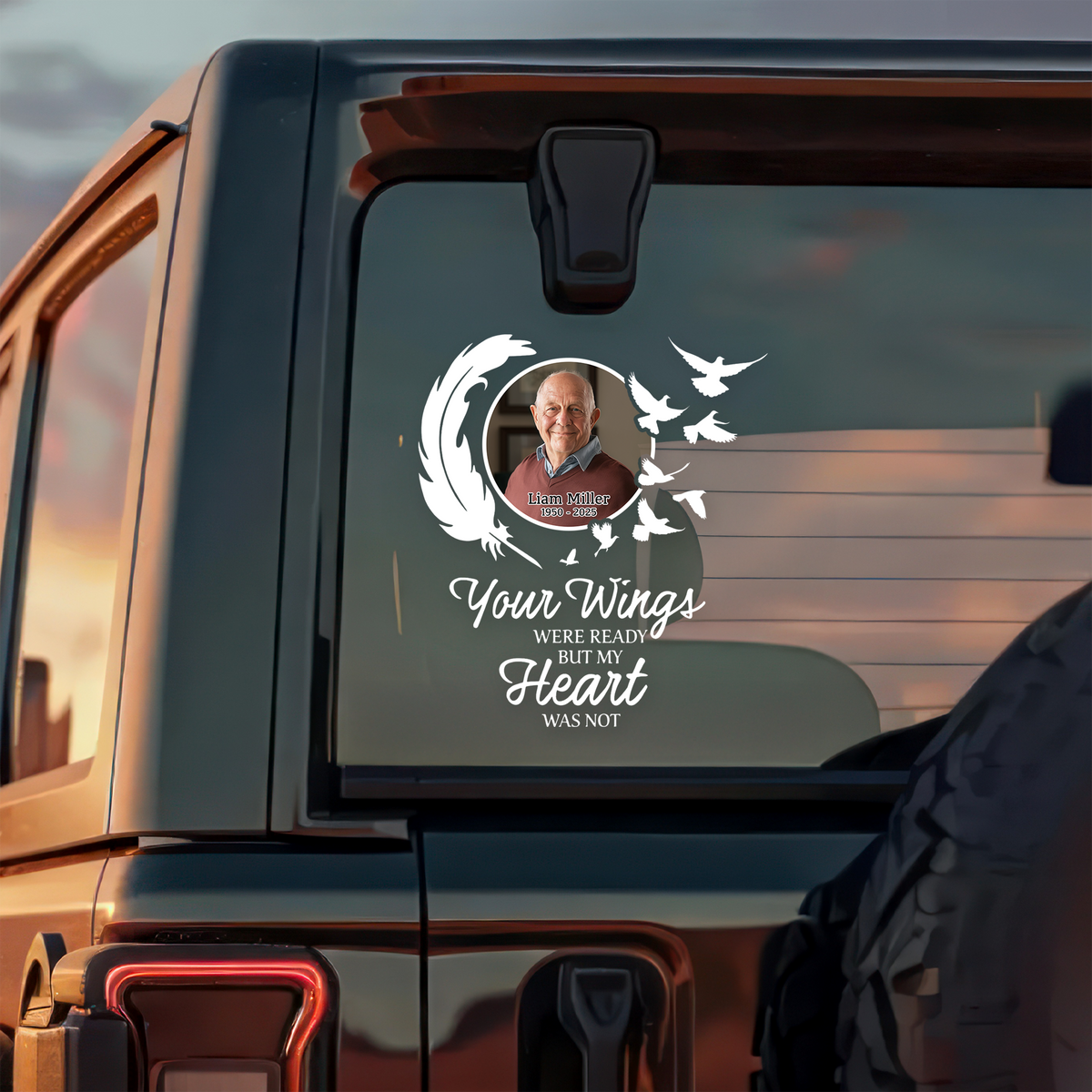 Custom Photo Car Window Decal Sticker Memorial Gift For Family HO82 901042