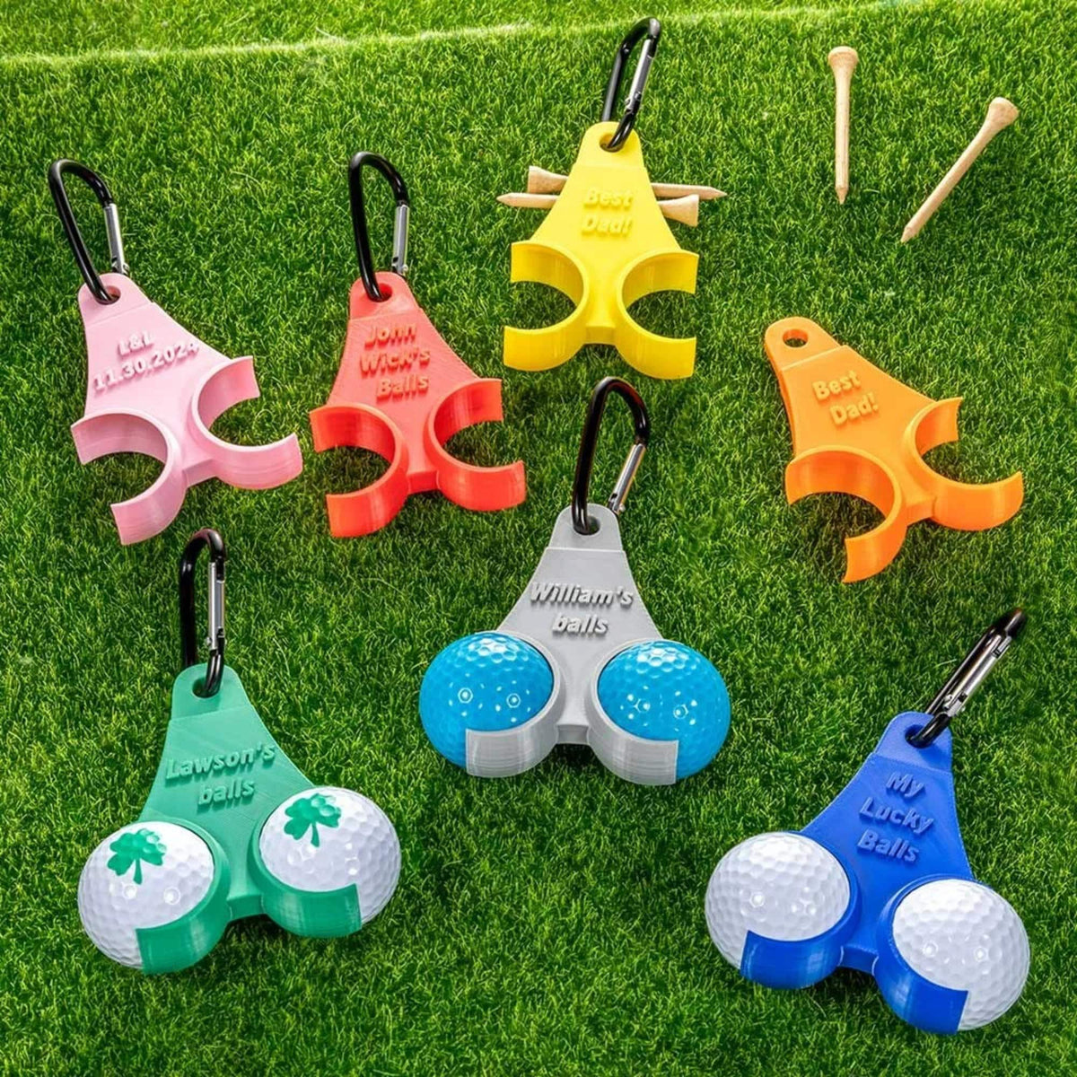 Personalized 3D Printed Golf Ball & Tees Holder Funny Golf Accessory for Him, Gift for Golf Lovers, Golf Dad Gift Idea LM32 897627