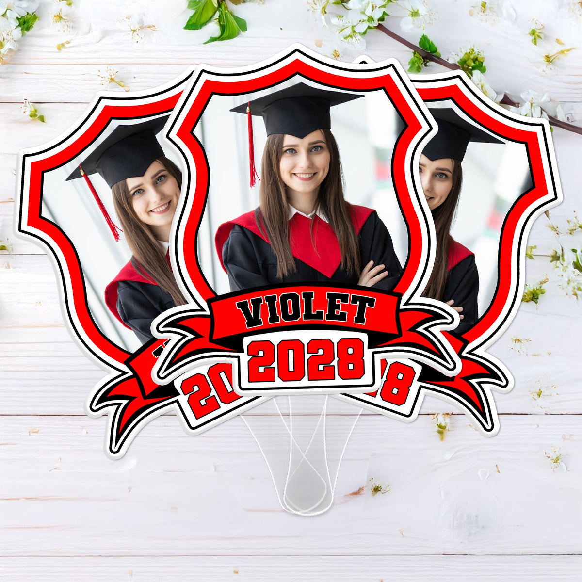 Custom Photo Class of 2026 face Fans Graduation Party Decor Gift CH07 895336