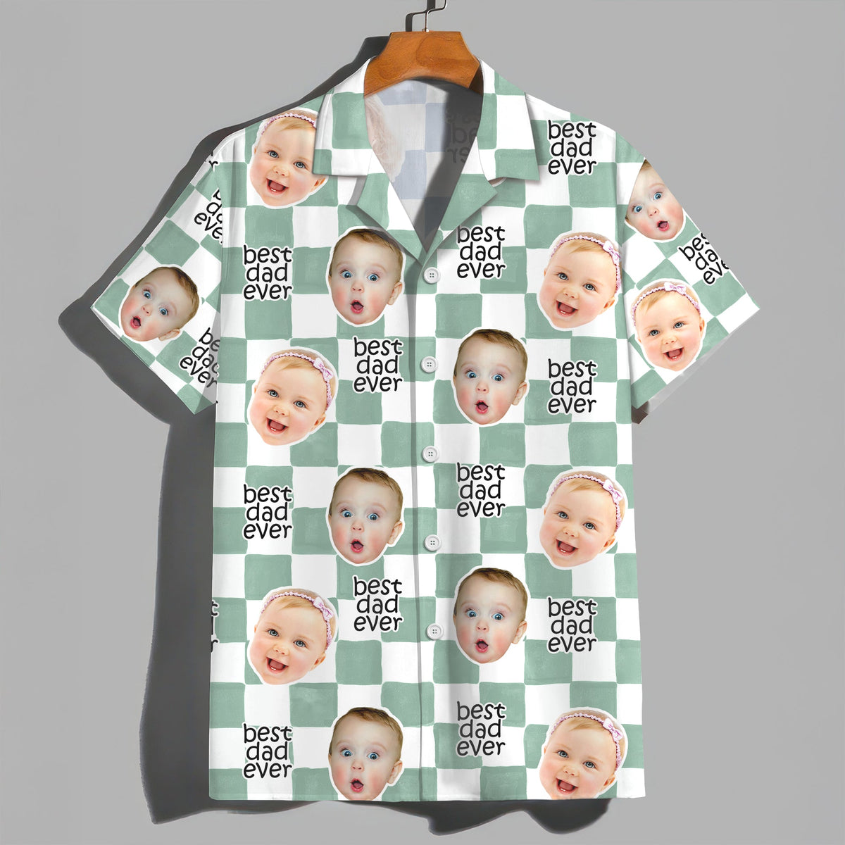 Custom Baby Face Best Dad Ever Retro Hawaii Shirt - Gift for Parents, Father's Day LM32 669011
