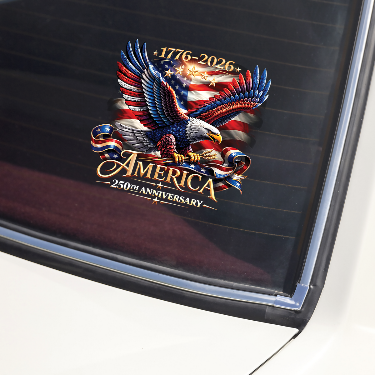 America 250th Anniversary 1776-2026 Patriotic Car Window Decal Sticker HA75 920870