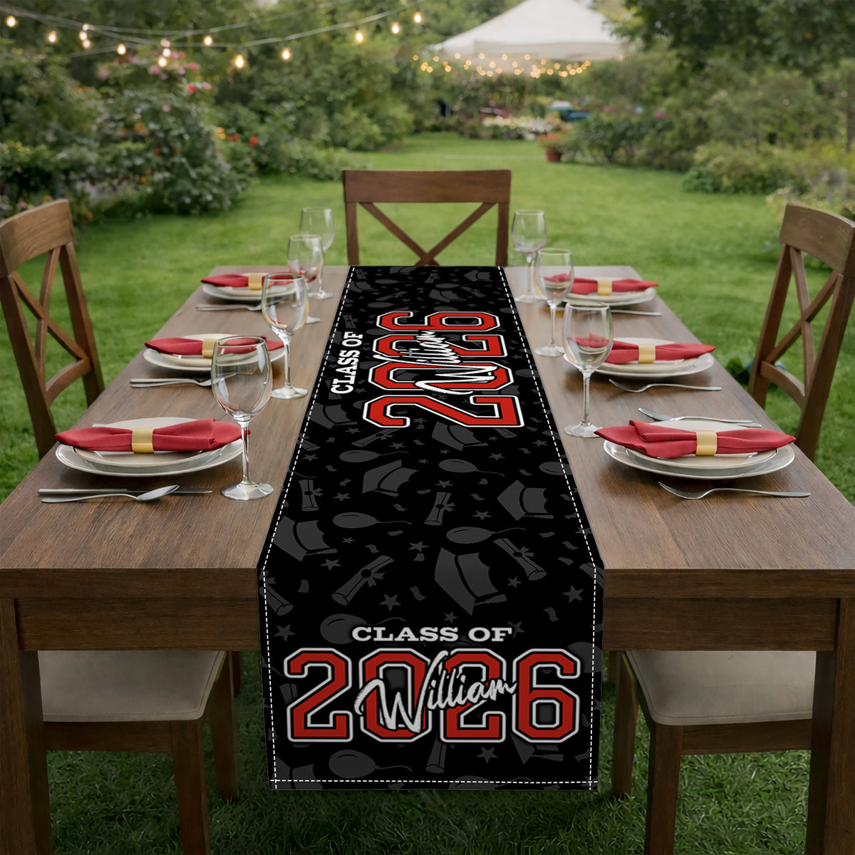 Custom Name Class Of 2026 Graduation Table Runner - Personalized Party Decor CH07 911322