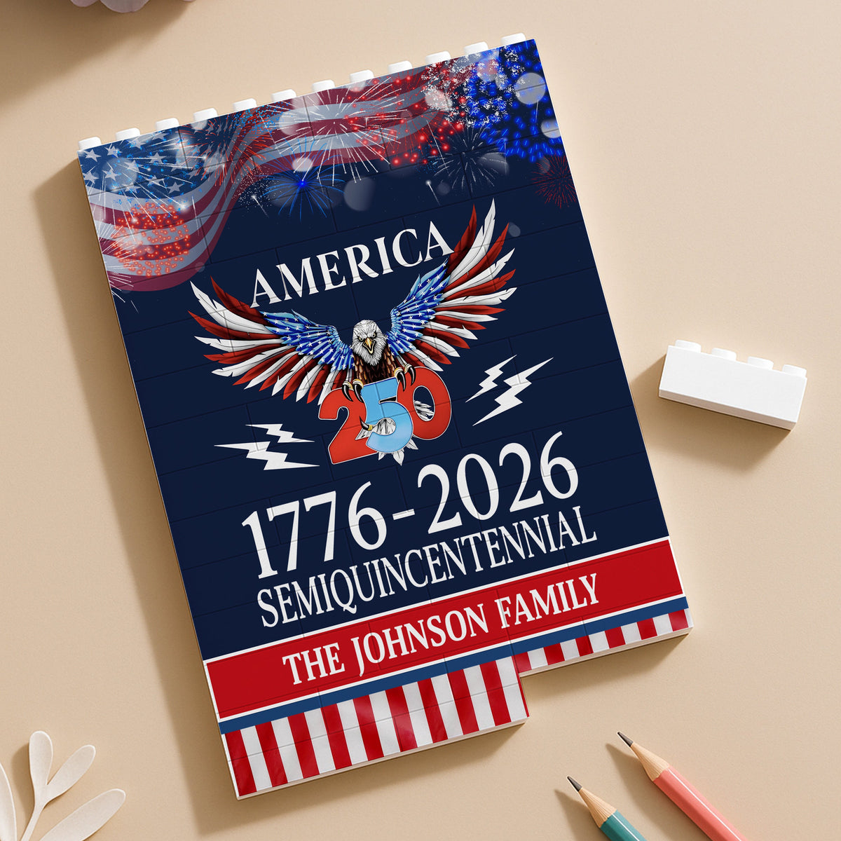 250 Years America Semiquincentennia Building Brick Blocks HA75 920534